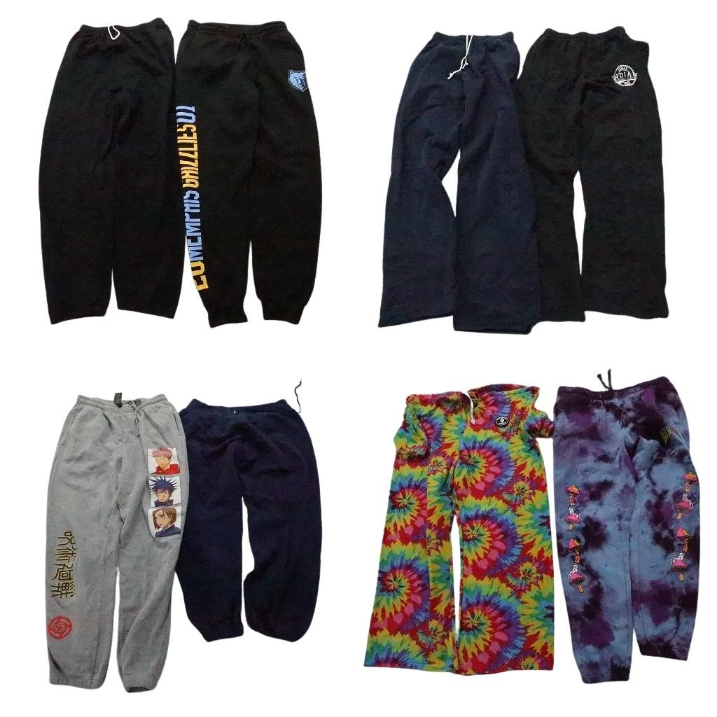 古着卸 スウェット パンツ 8枚セット メンズ L ワンポイント イージーパンツ ワイド リブ アディダス 古着 NA0483