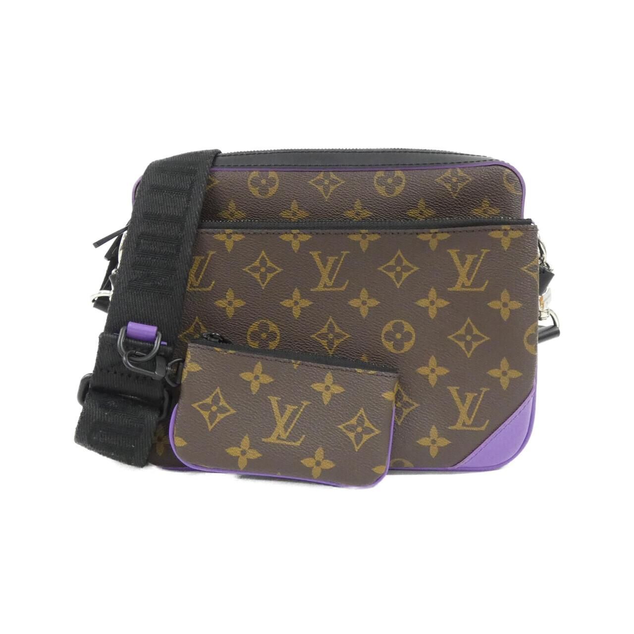 LOUIS VUITTON レザーキーホルダー アンシャッペ LOUIS VUITTON ブラックレザー キーホルダー