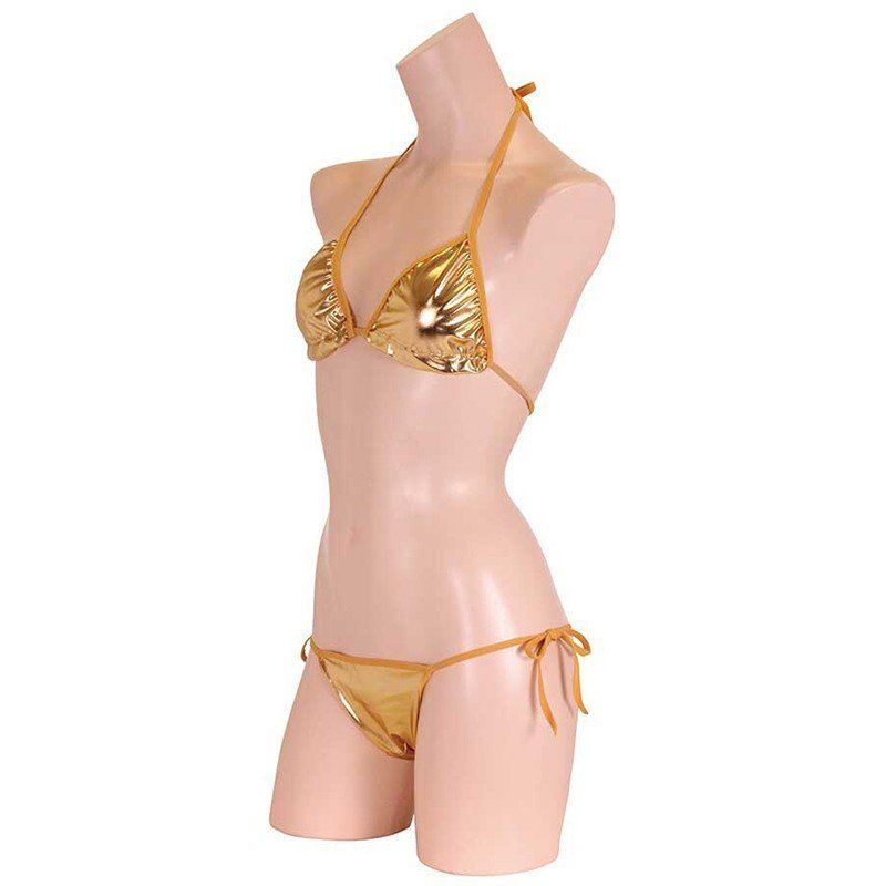キラキラメタリック ビキニ ゴールド（コスプレ 水着 キャスト 衣装  