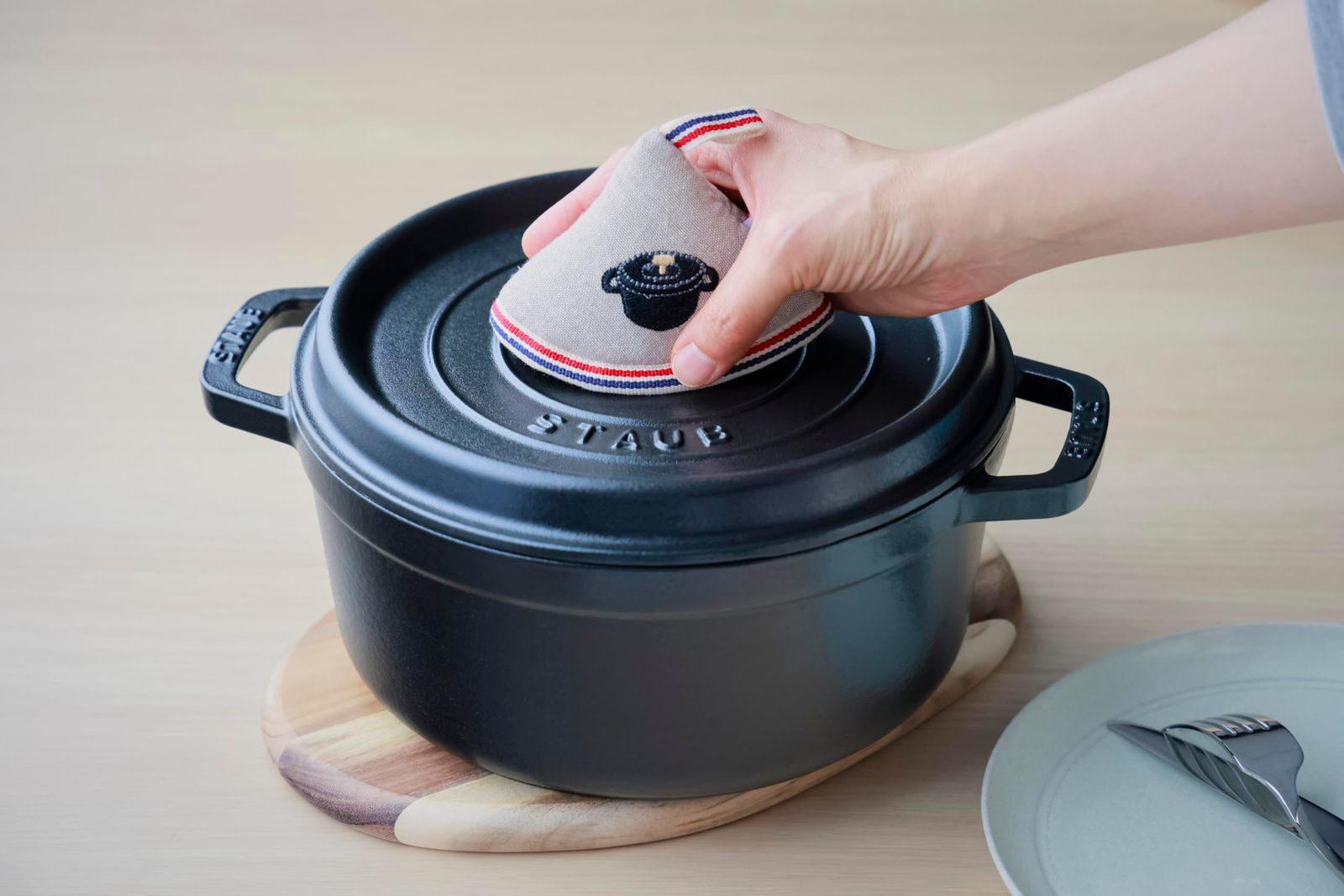 新品 staub ストウブ 「 ノブミトン ブラック 2個セット