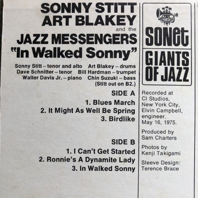 良盤 激レア 975年 米国 本国オリジナルリリース盤 Sonny Stitt with Art Blakey &amp; The Jazz  Messengers LPレコード In Walked Sonny