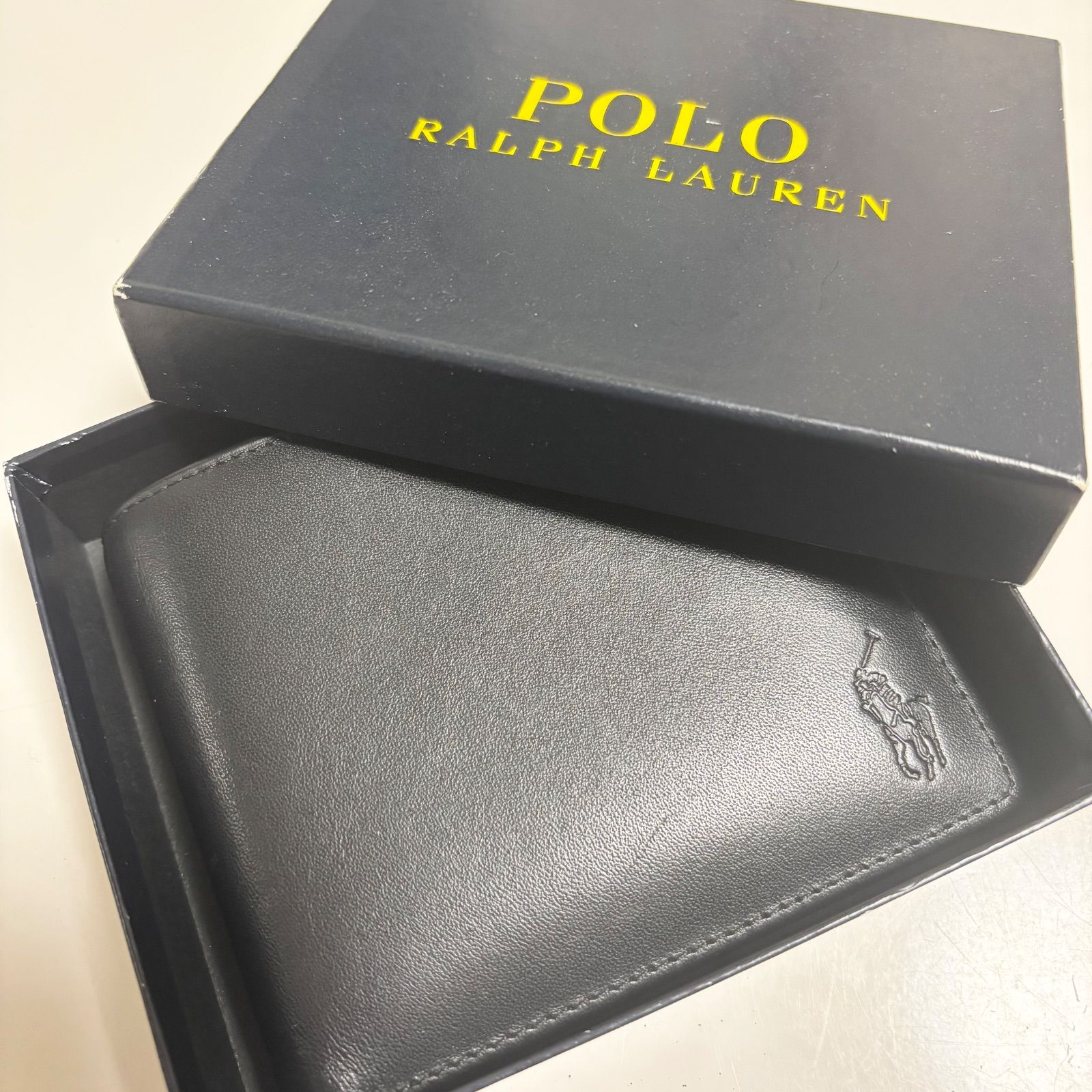 新品未使用　POLO RALPH LAUREN レザー　二つ折り財布　ブラック POLO RALPH LAUREN 【並行輸入品】ポロ ラルフローレン 財布