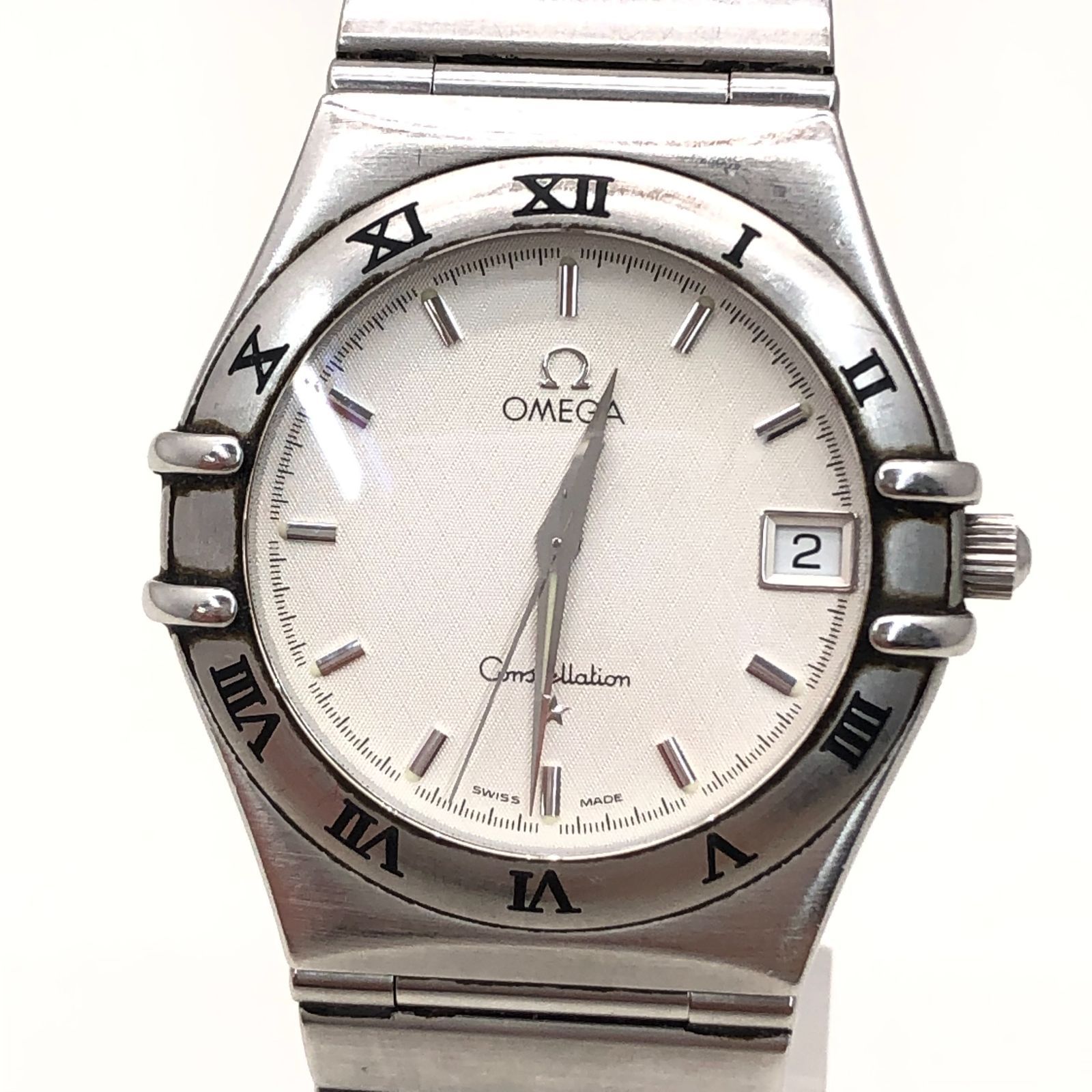 よろしく。OMEGA Constellation シルバー 時計 オメガ/コンステレーションデイト/Cライン前期/モザイクシルバー