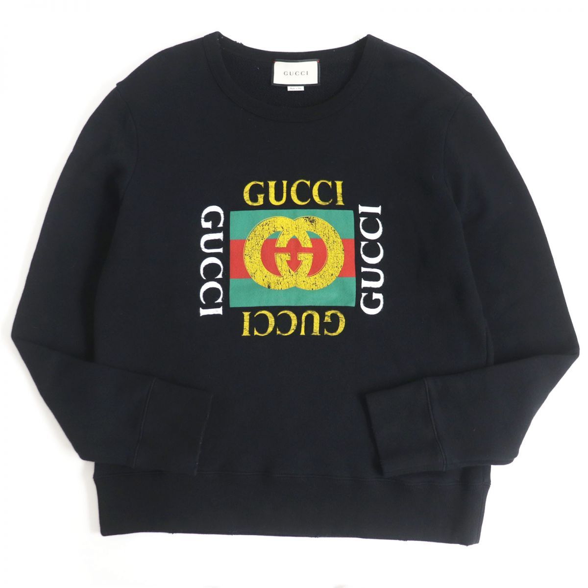 美品□GUCCI/グッチ 454569 ヴィンテージロゴ USED加工 コットン100