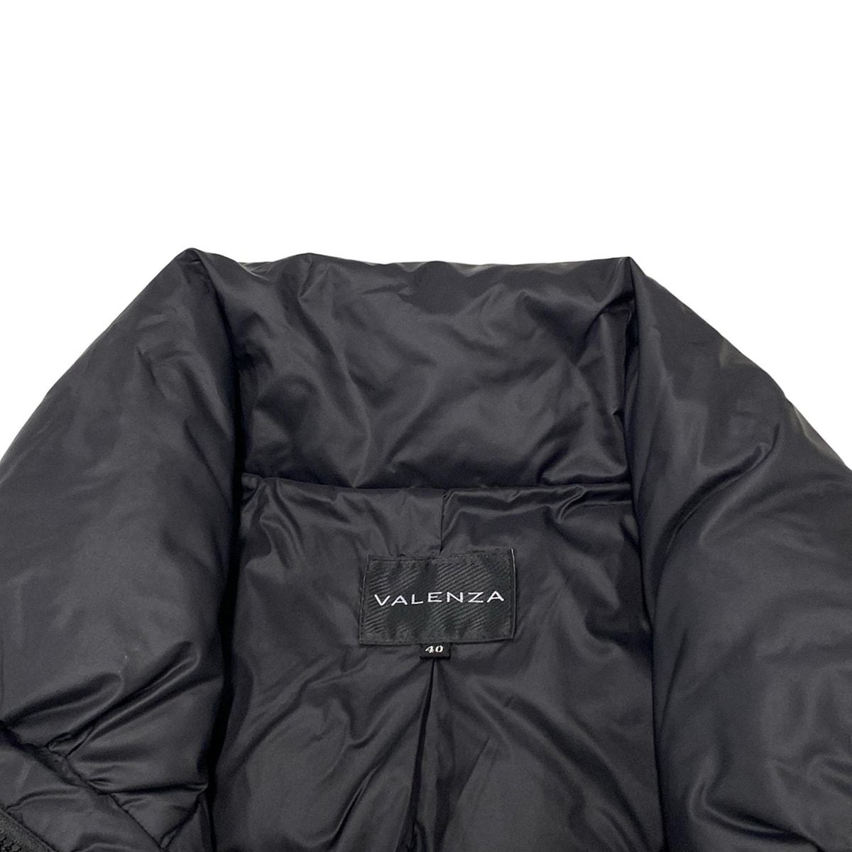 VALENZA バレンザ ダウンコート サイズ40 M レディース - 黒×シルバー×クリア 長袖 ラインストーン 刺繍 ジップアップ 秋 冬 SIROKUMA-CORPORATION_COM