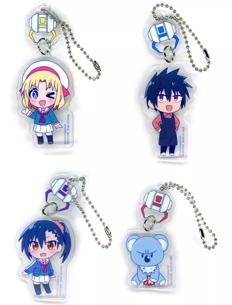 中古】キーホルダー 全4種セット クレーンゲーム風アクリル