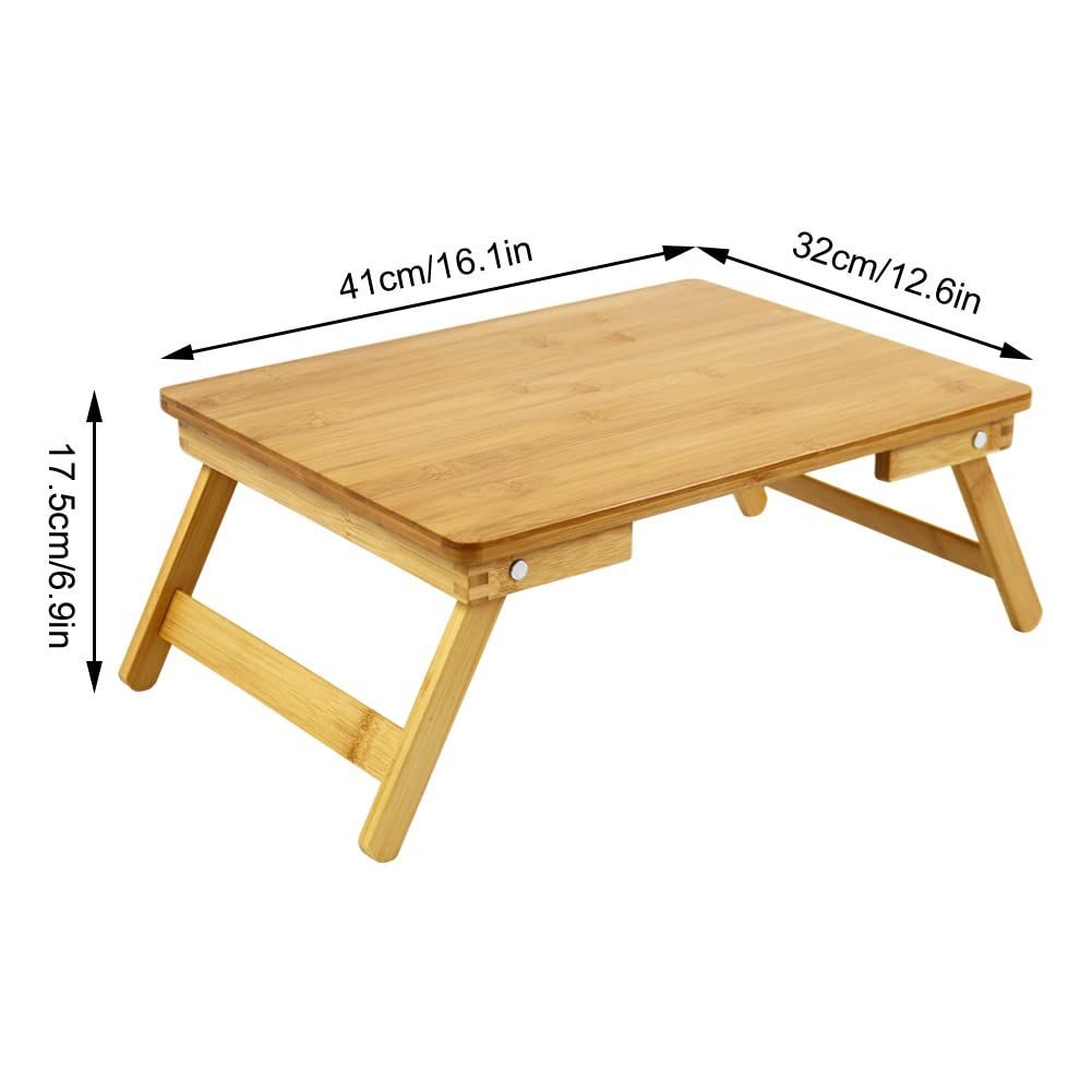 【在庫処分】在宅勤務 トレーテーブル 折りたたみ式 （ナチュラル）キャンプテーブル ローテーブル パソコンスタンド ピクニックテーブル ベッドテーブル パソコンデスク テーブル座卓 竹製 WKWKER