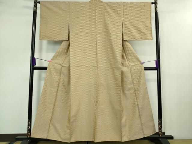 平和屋本店 上 山下八百子 本場黄八丈 紬 市松綾織 DZAB0589kh5