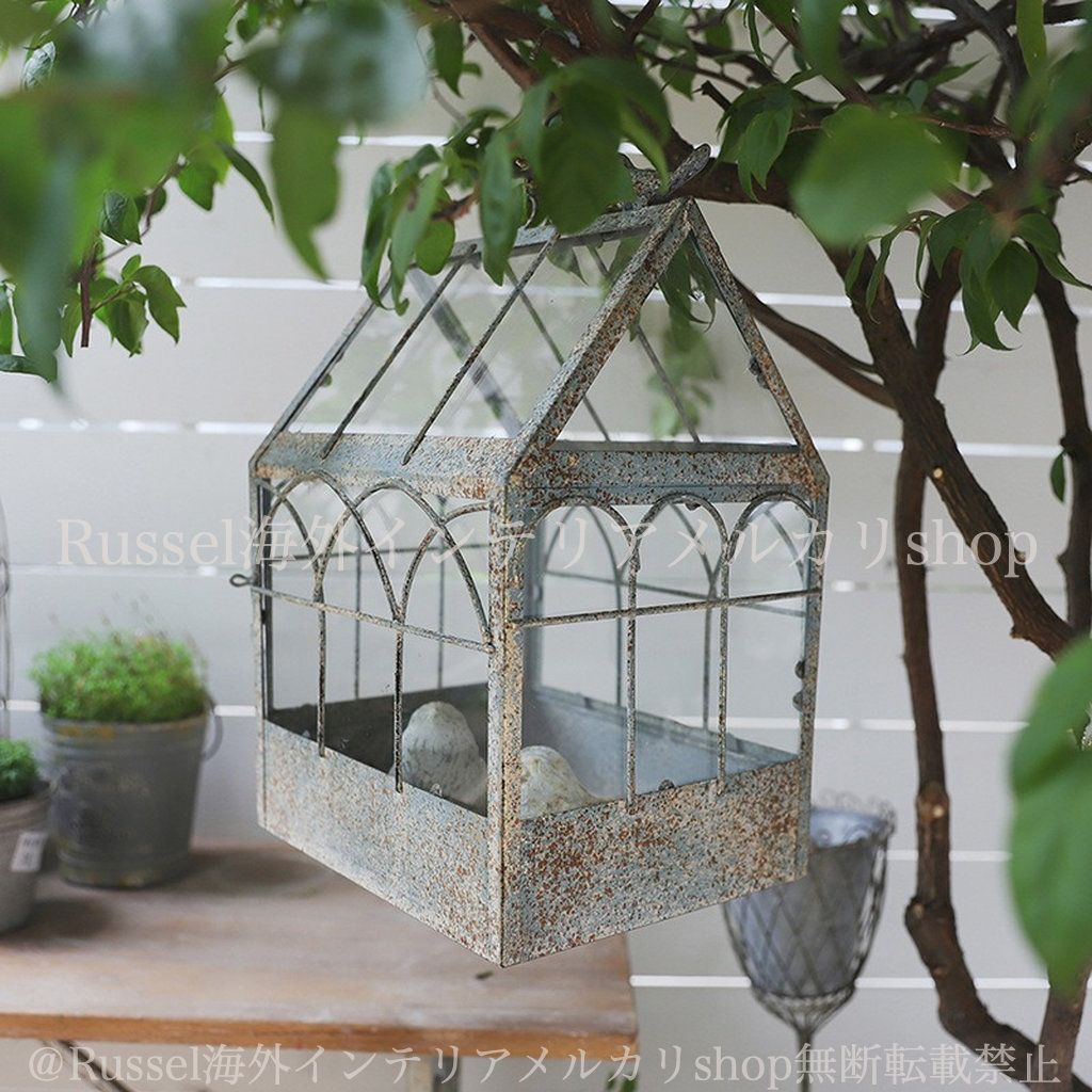 MURATAYA ブリキ　ガーデン雑貨　アイアン シャビーシック プランター t2023-0314-509206-02.jpg