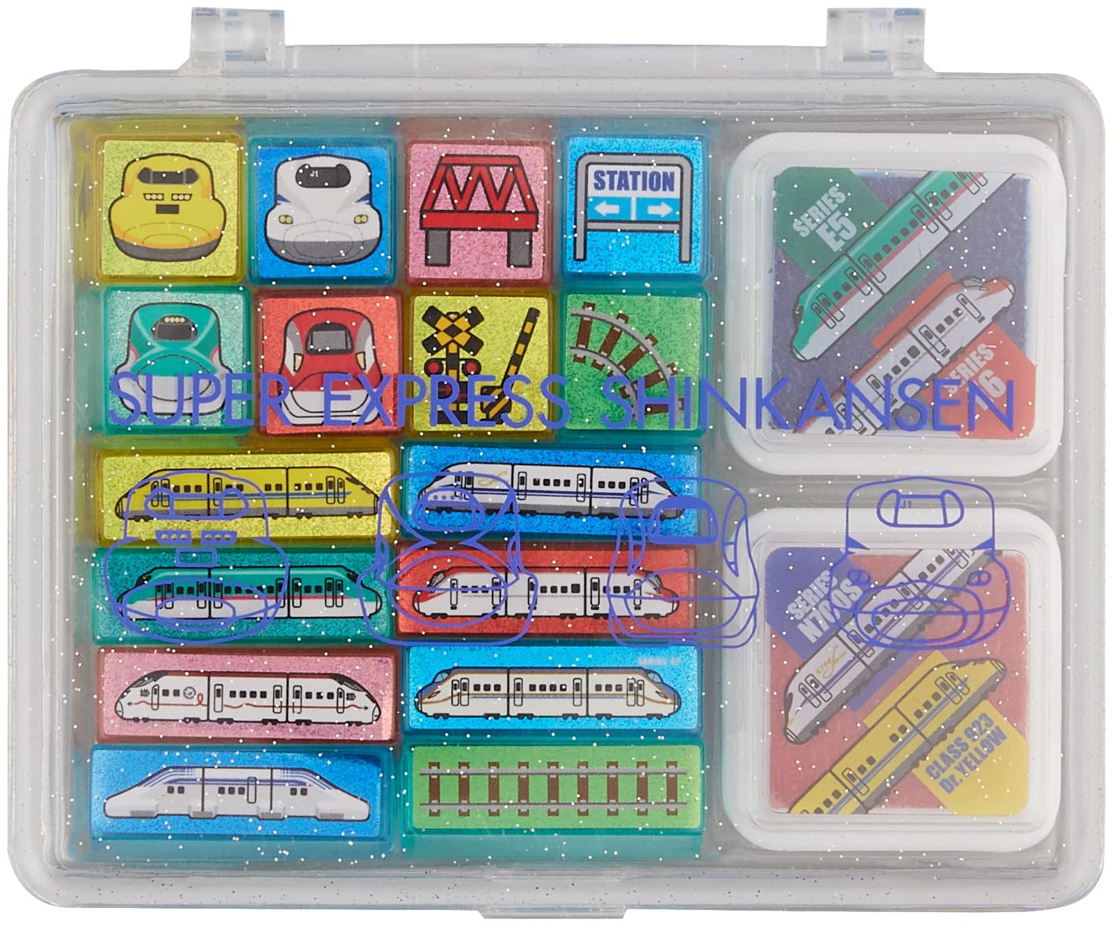 新品 立誠社(Risseisha) 新幹線スタンプセット 線路バージョン2