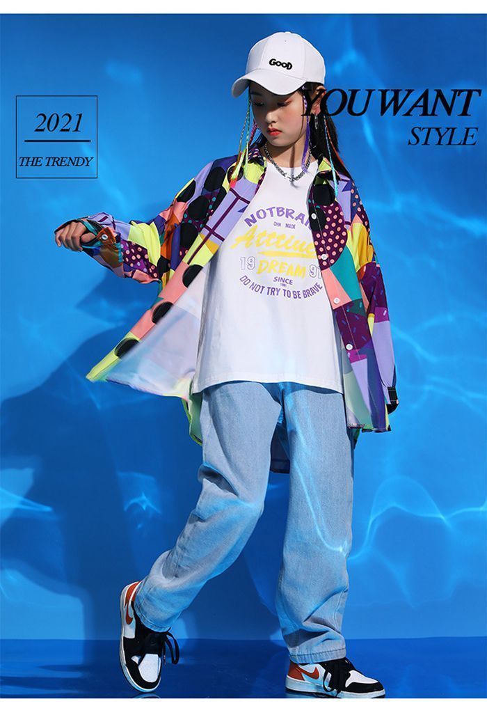 キッズ 幾何柄シャツ