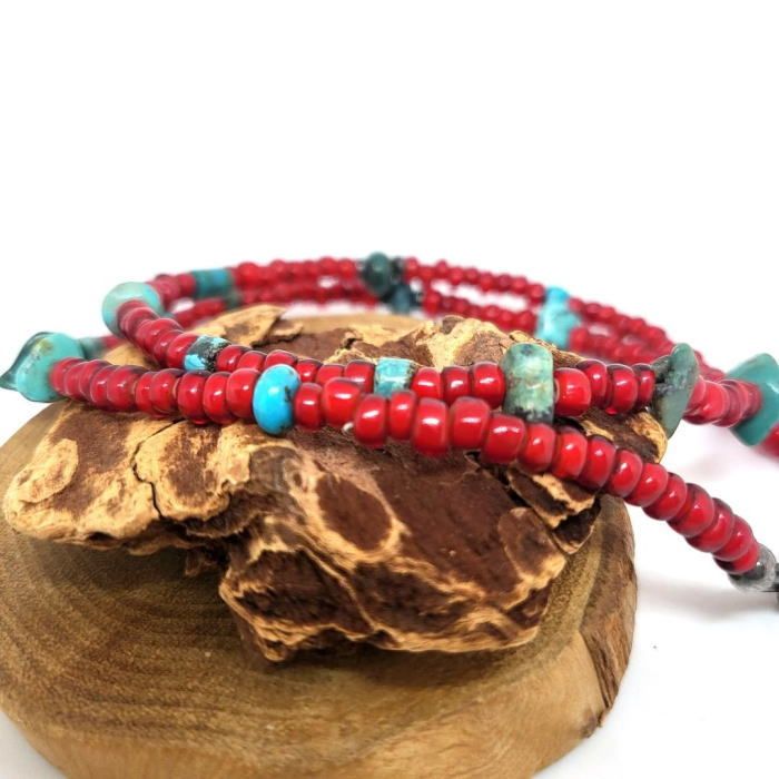 rym-256ビンテージ血赤ビーズブレスレット手首のサイズ19ｃｍの方 ネックレス ブレスレット NEXPOTALLINN_EU