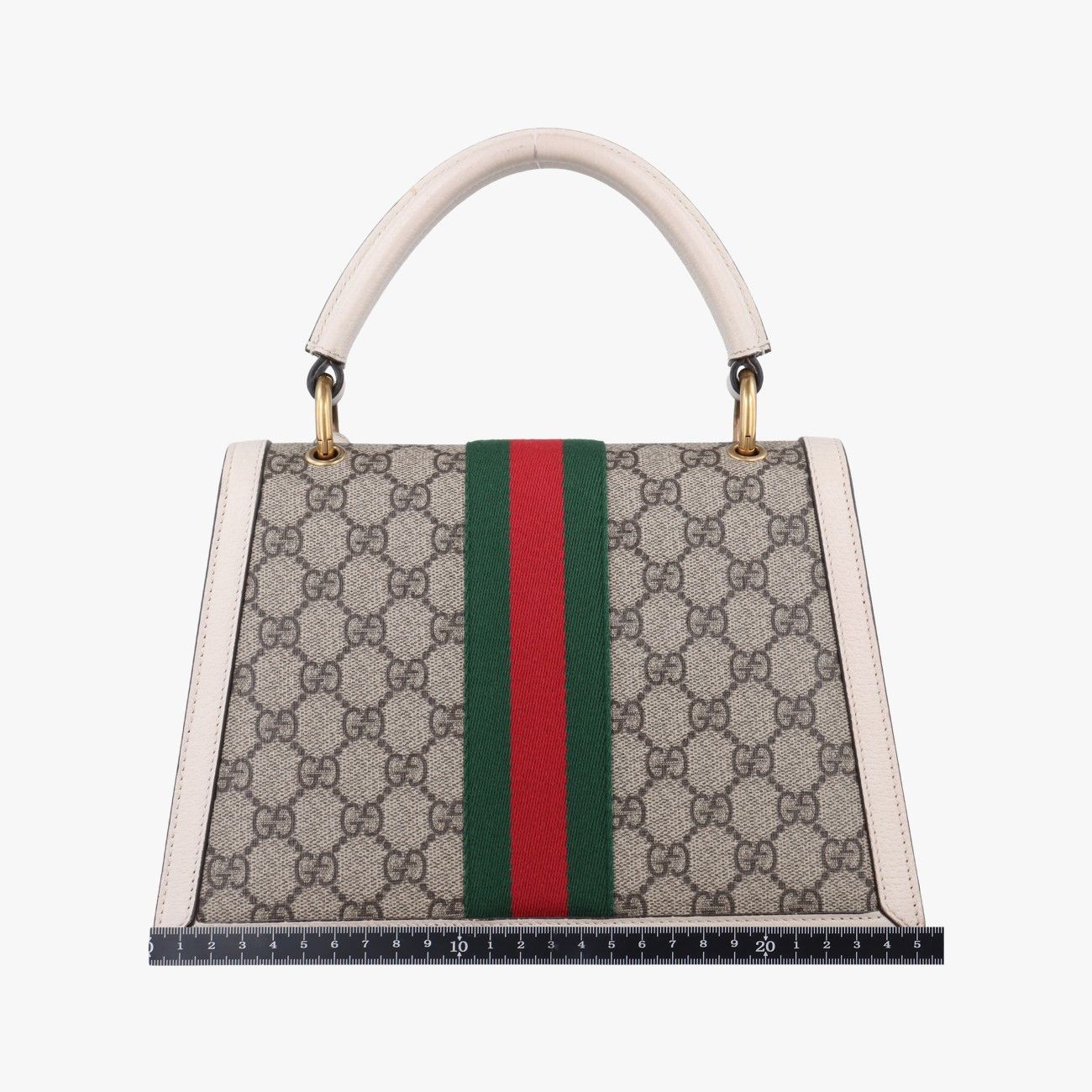 【美品】グッチ ビジネスバッグ GG シマレザー ロゴ金具 PC A4可 黒 グッチGucciクイーン マーガレットホワイトPVCコーティング