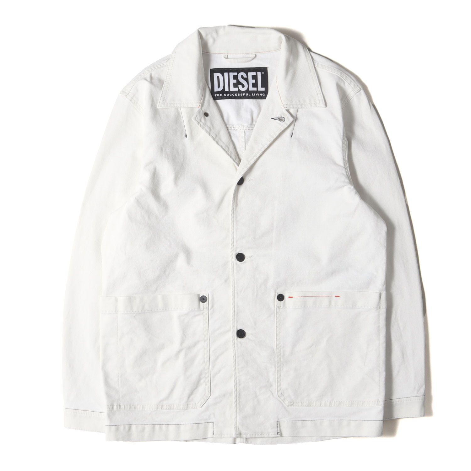 DIESEL ディーゼル ジャケット ホワイト 白 サイズ:S | ストレッチ 