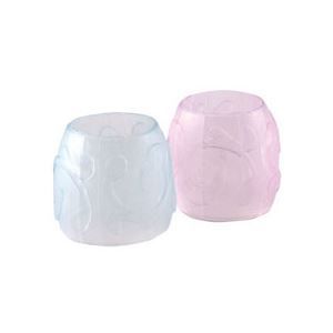 (まとめ) TANOSEE カラー指サック S ピンク3個・ブルー2個 1パック