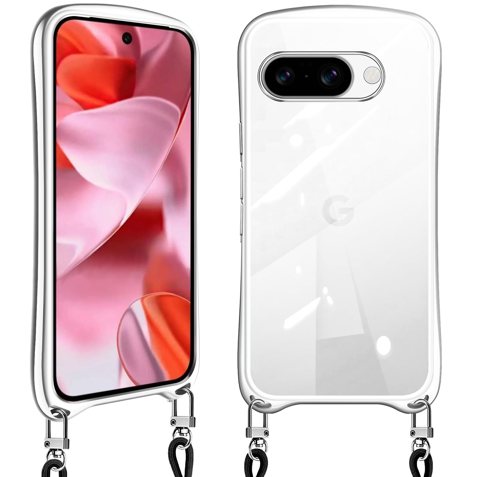 Google Pixel 9a ケース ショルダー クリア ピクセル9a スマホケース カバー 耐衝撃 肩掛け 首掛け 可愛い, image size:1600x1600