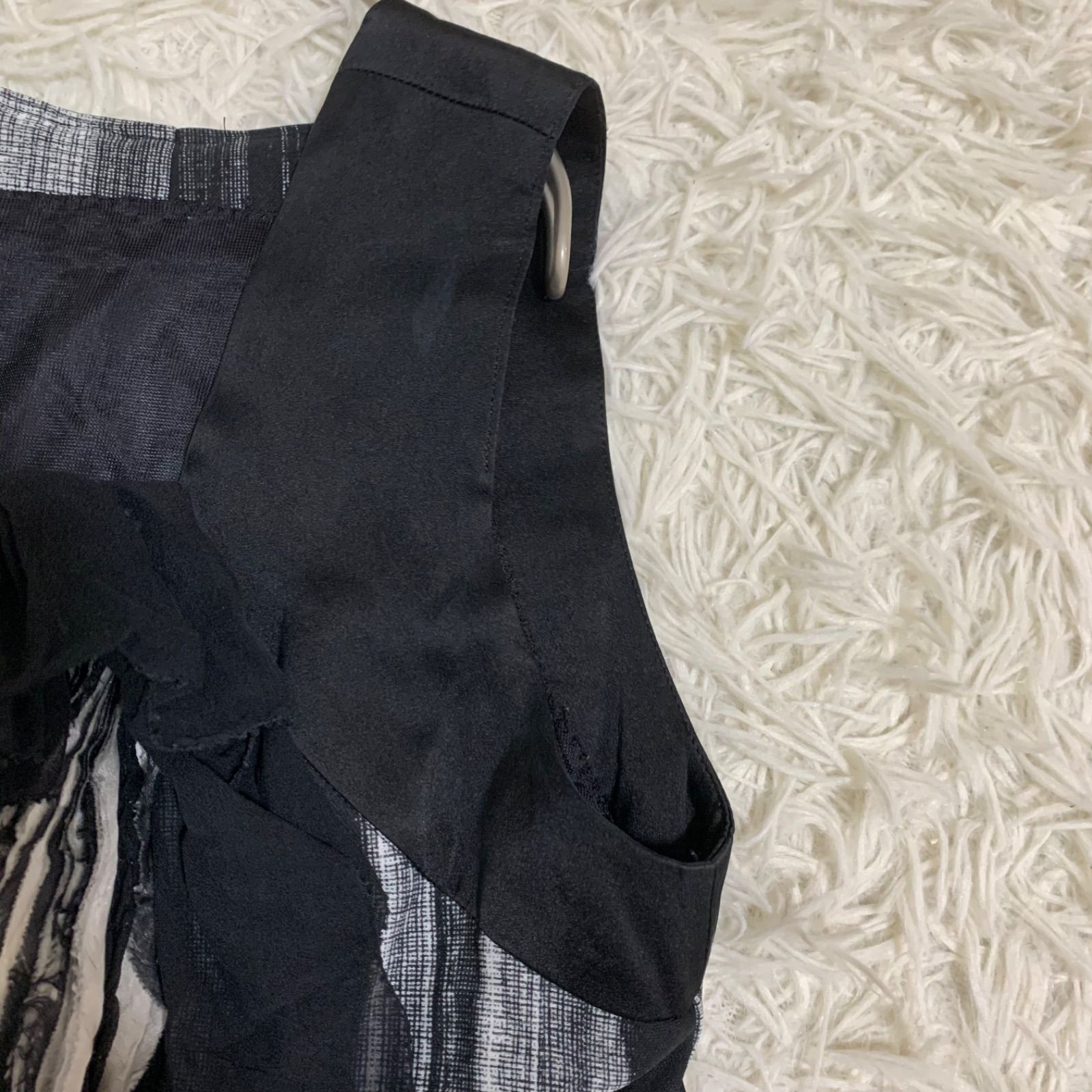 美品✨ヒロココシノ ストライプ ノースリーブロングワンピース サイズ42 LL 美品✨ヒロココシノ ストライプ ノースリーブロングワンピース