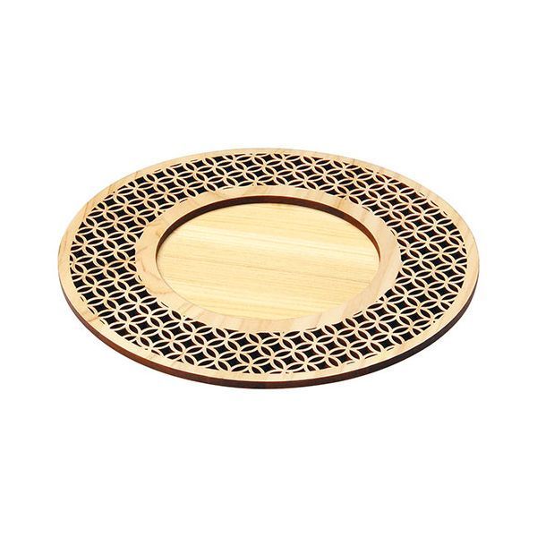 ヤマコー 用美 業務用 ひのき細密 プレート 丸 七宝 yamaco38163