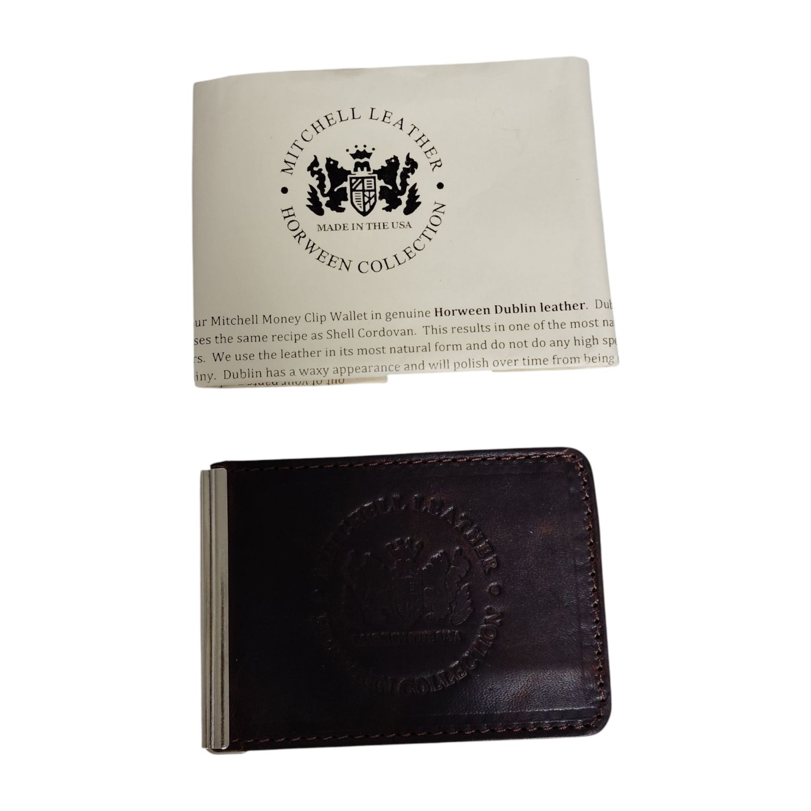 品 MITCHELL LEATHER ミッチェル レザー マネークリップ ブラウン系 ウォレット A97928RK