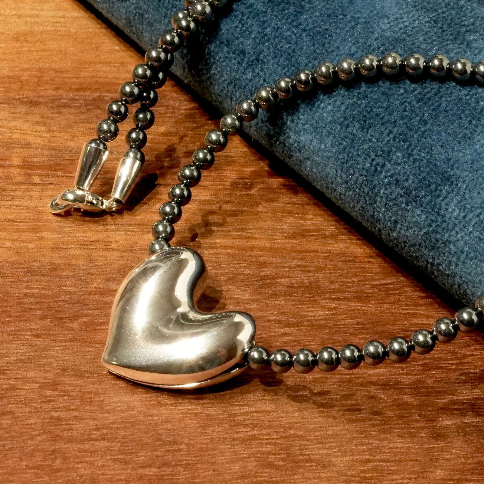 美品 ジョージジェンセン ヘマタイト ハート 247A ネックレス24