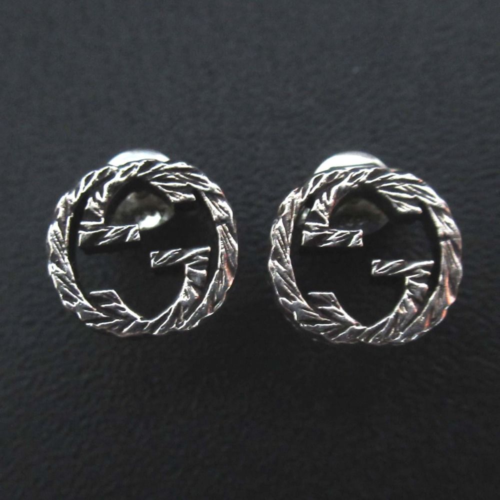 未使用＋美品　GUCCI グッチ インターロッキング　スタッズピアス AG925 美品 GUCCI グッチ インターロッキングG スタッドピアス Ag925