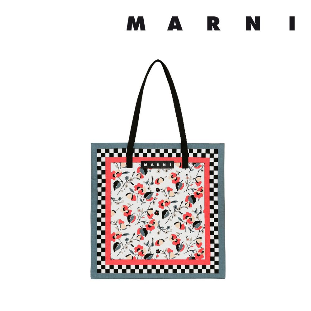 マルニ フラワー カフェ MARNI FLOWER CAFE レディース カバン コットンキャンバス製 バンダナ トート バッグ 【返品交換不可】