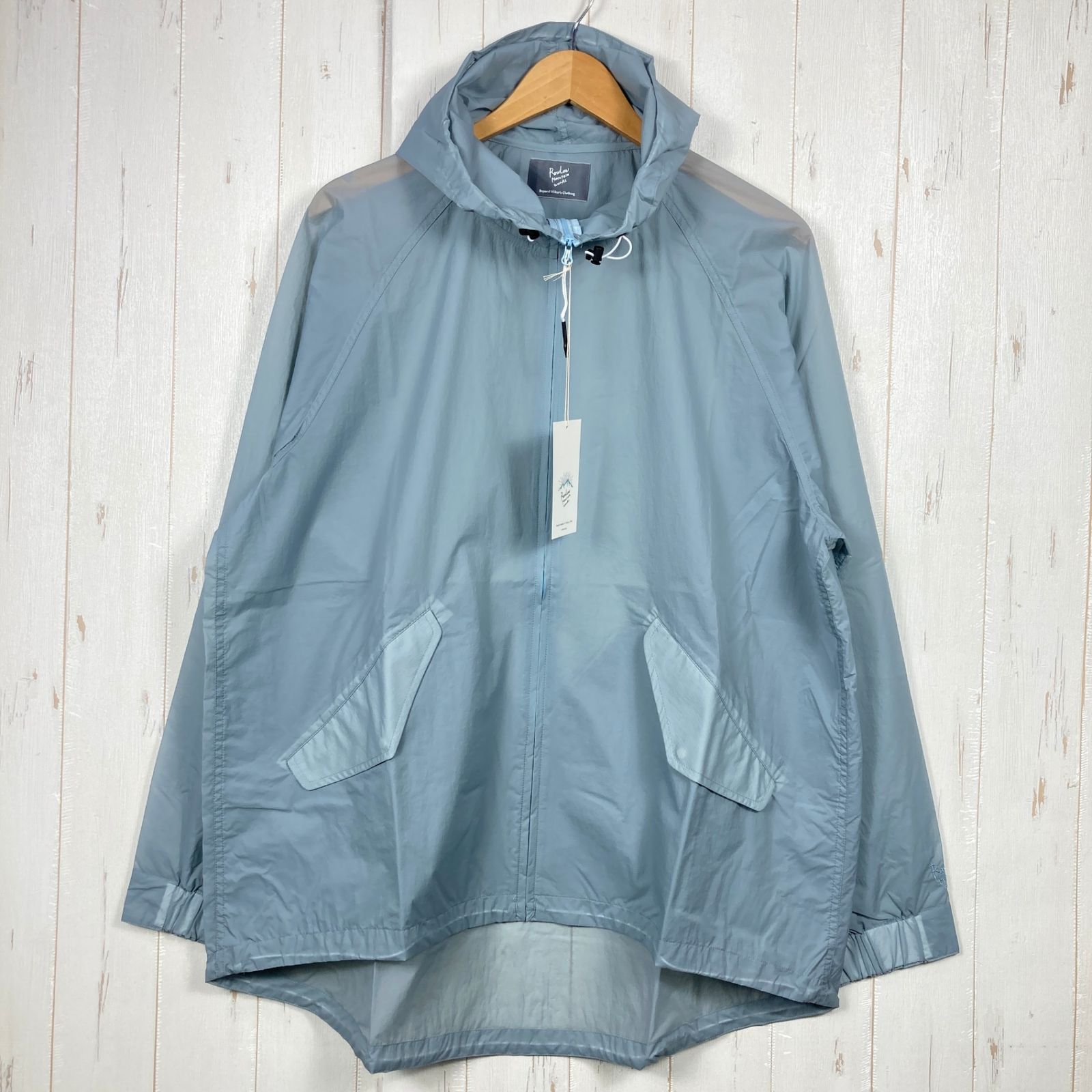 Unisex 2 ブルー系 Rawlow Mountain Works ロウロウマウンテンワークス ドリズラーフーディー Drizzler Hoodie Aqua ナイロン ウェア トップス アウター ジャケット ウィンドシェル