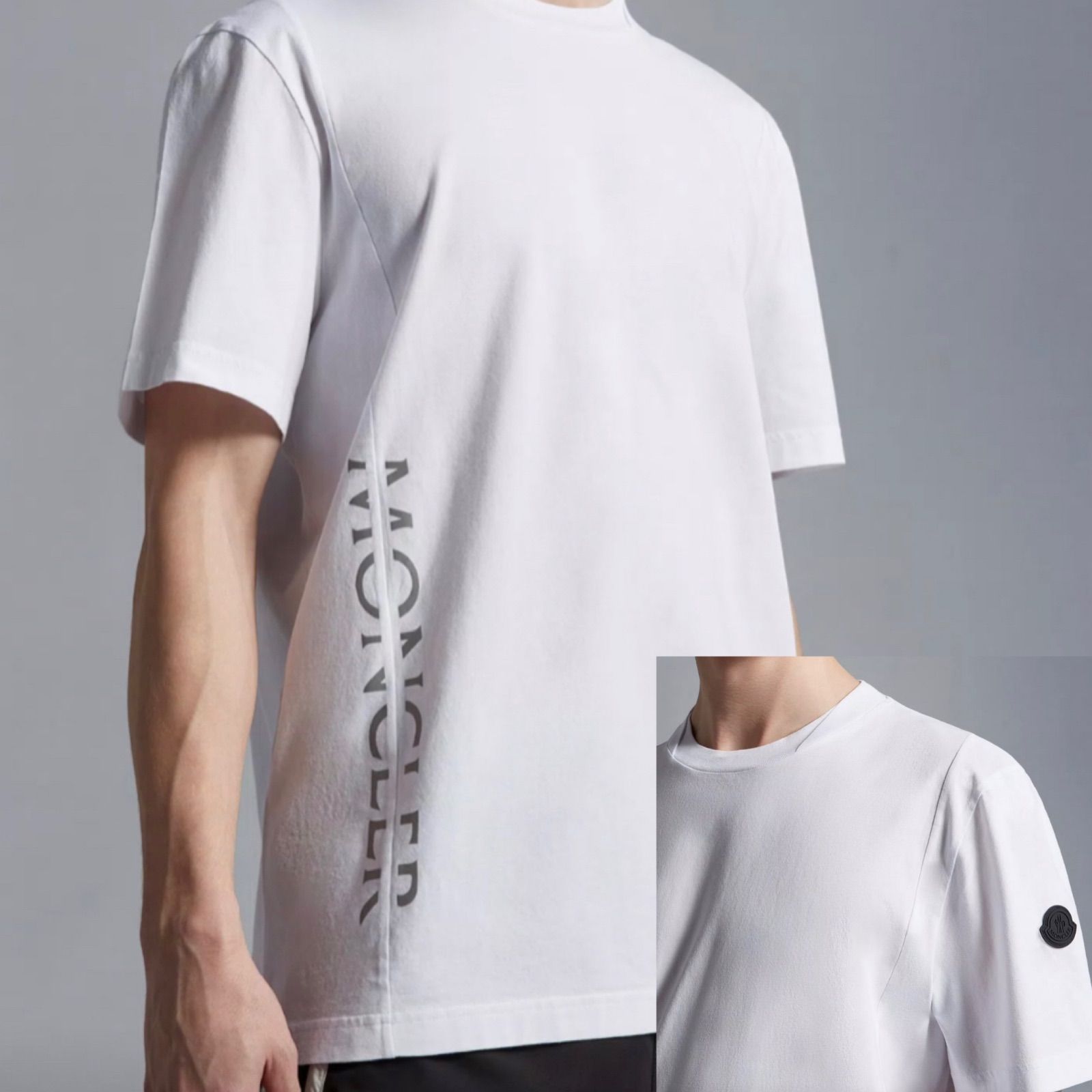 Moncler リフレクションロゴ Tシャツ white - NORTH WEB MALL - メルカリ