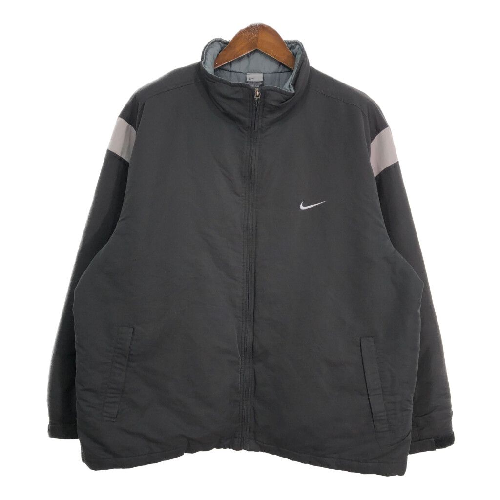 00年代 NIKE ナイキ 中綿 ジャケット 大きいサイズ スポーツ ブラック (メンズ XXL) 中古 古着 S5696