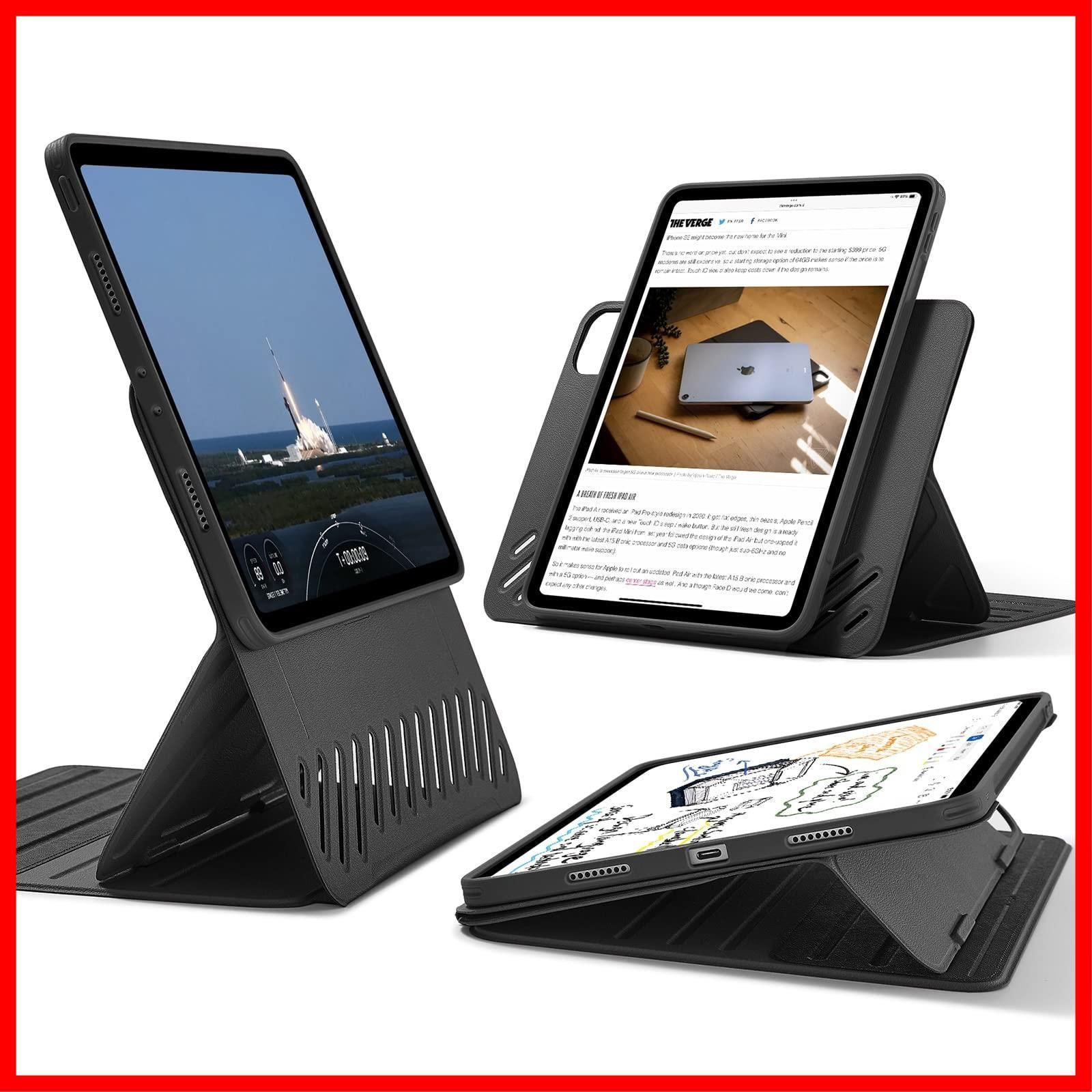 【送料無料】ESR iPad Pro 11インチ ケース (第4/3/2/1世代) 2022/2021/2020/2018対応 頑丈な保護 取り外し可能なマグネットカバー 調整可能な縦/横向きスタンド リフトアップ画面 9 つのスタンド角度 Shi