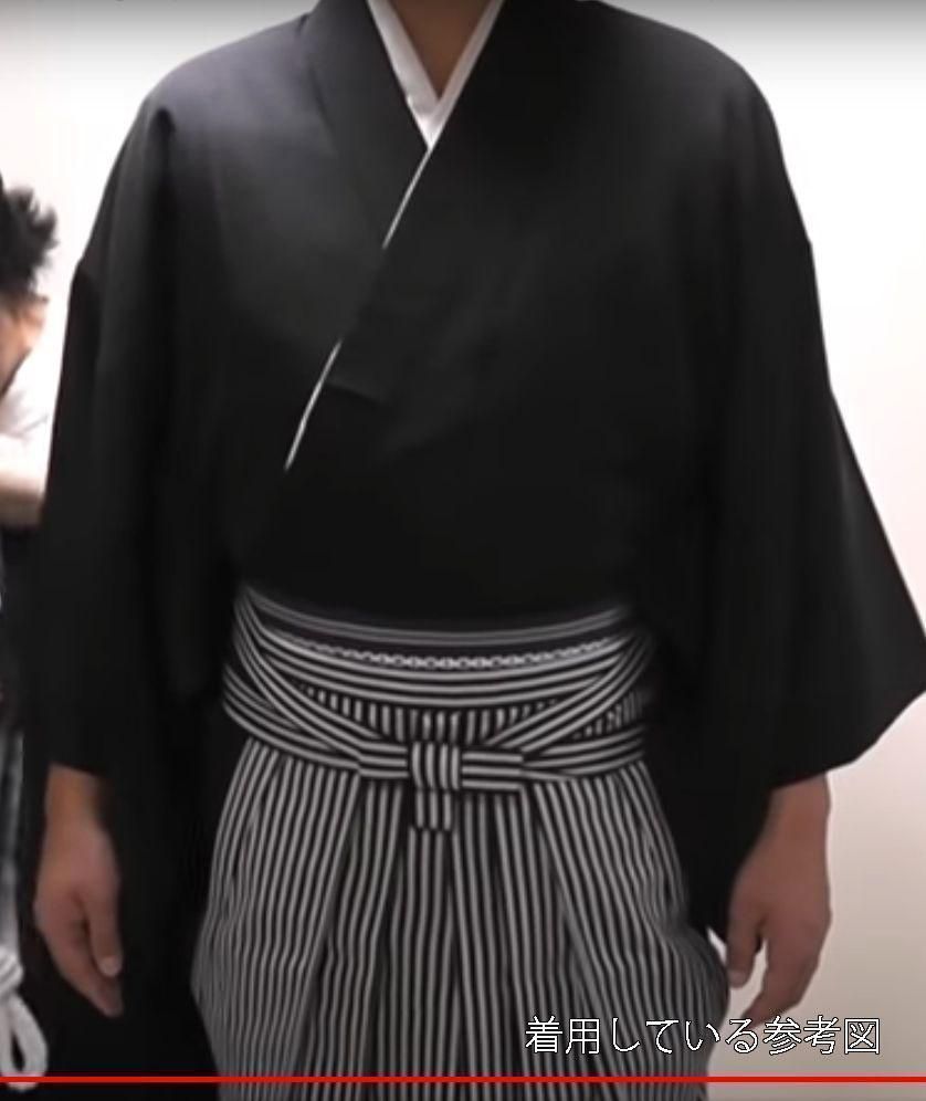 羽織 袴セット 半襦袢無し 紋付 黒地 男性用 S M L LL 3Lサイズ 紋入れ可 NO29661-S-3L none-hanzyuban