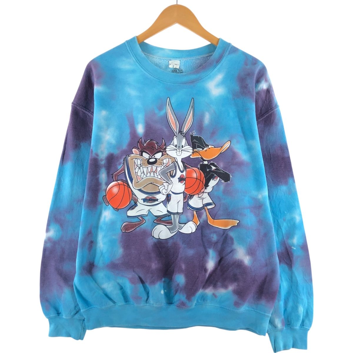 古着 スペースジャム SPACE JAM LOONEY TUNES ルーニーテューンズ タイダイ柄 キャラクタースウェットシャツ トレーナー/eaa509472
