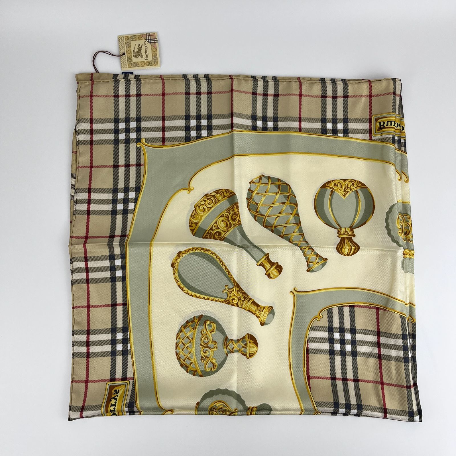 中古】BURBERRY バーバリー スカーフ シルク ヴィンテージ