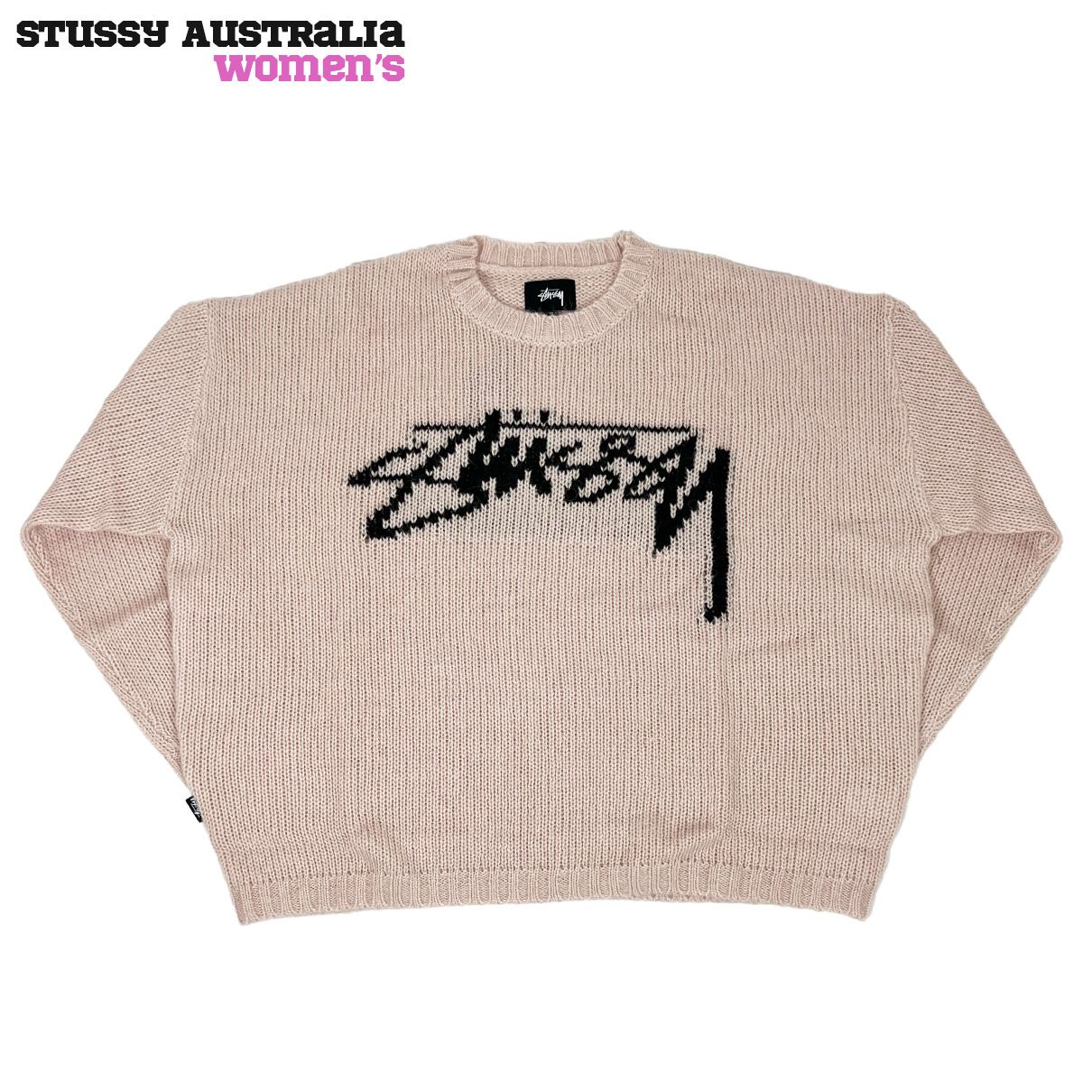 Stussy アイボリー ニット セーター M Stussy アイボリー ニットセーター M