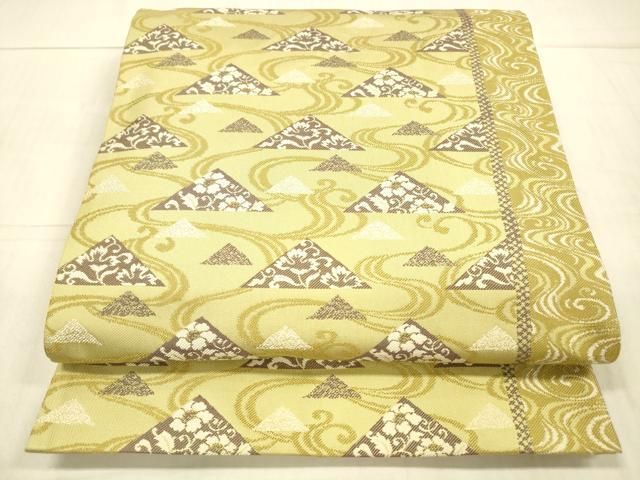 平和屋着物●六通柄袋帯　作家物　うろこ文　正絹　逸品　DAAW4344cm 平和屋着物○六通柄袋帯 作家物 うろこ文 正絹 逸品 DAAW4344cm