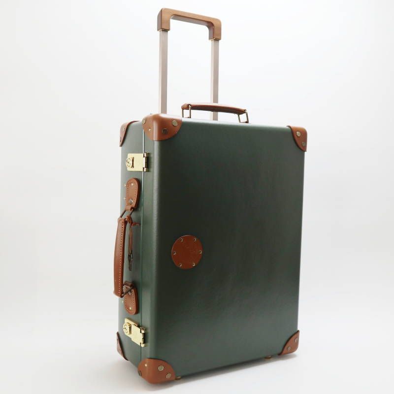 HUNTING WORLDxGLOBE-TROTTER ハンティングワールドxグローブトロッター サファリ 2輪 スモール キャリーオン カーキ チャ S09-k065