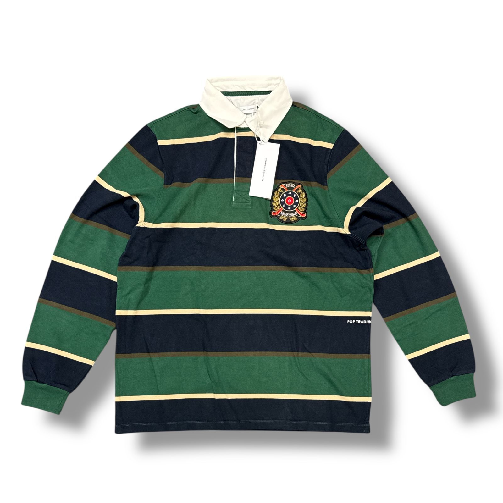参考上代26400円 未使用品 POP TRADING COMPANY 23AW STRIPED RUGBY 