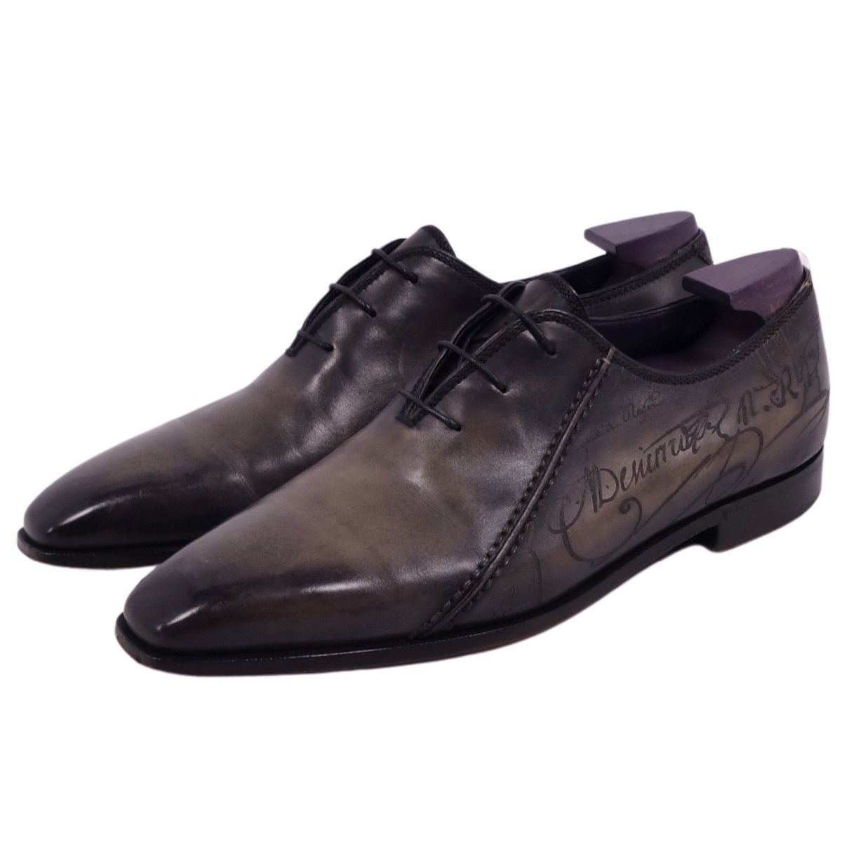 Berluti レザー ドレスシューズ ベルルッティ 7 25.5cm グレー レザー
