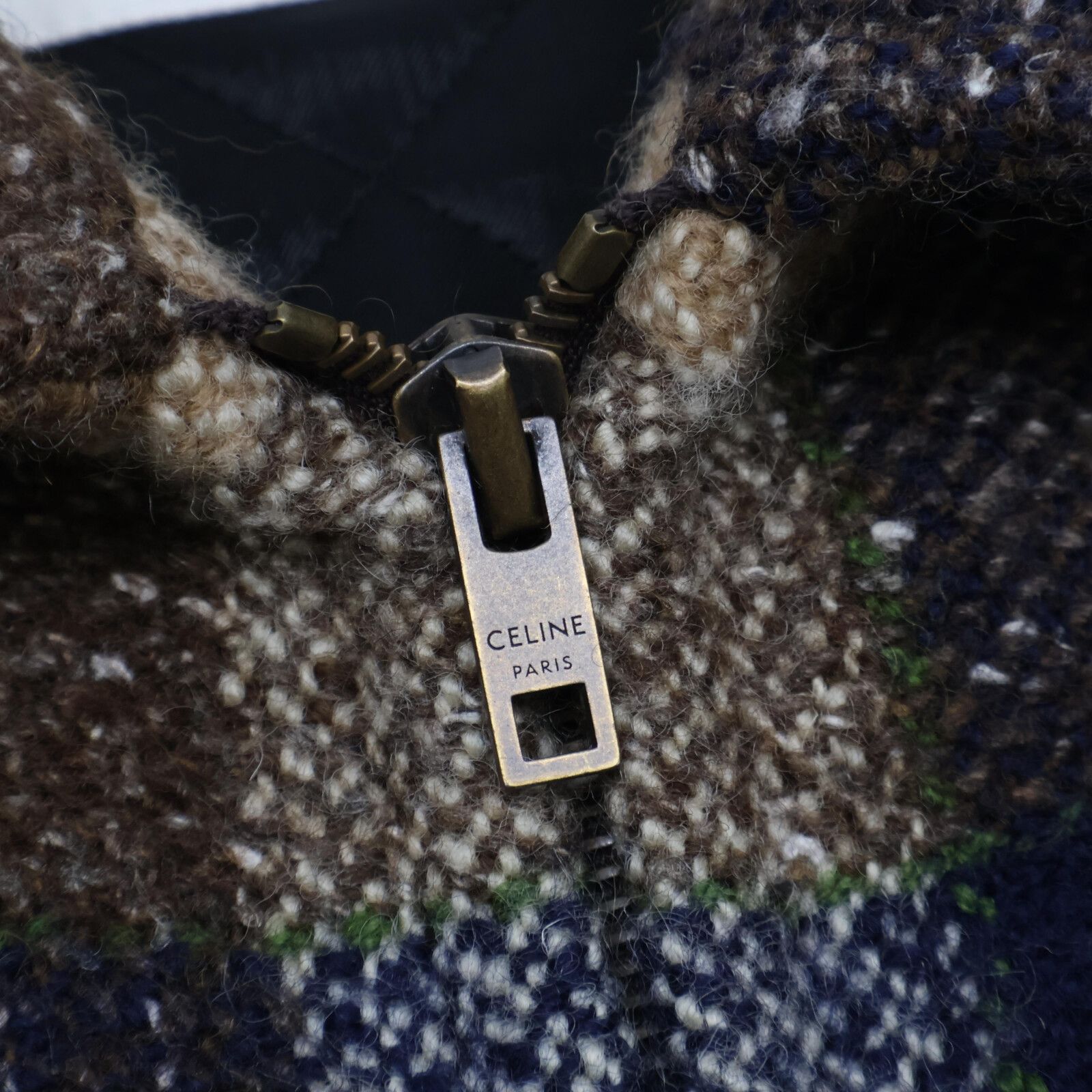 CELINE セリーヌ ﾌﾞﾗｳﾝ ﾁｪｯｸ柄 2W466758N 中綿ﾗｲﾅｰ ｼﾞｬｹｯﾄ 34 - メルカリ 