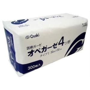 【新品・2営業日で発送】オオサキメディカル オペガーゼ　４ツ折　３００枚入 00034 1パック(300枚入)