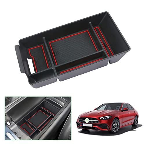 レッド 【GAFAT】メルセデス ベンツ Benz Cクラス W206 5代目 2021年～現行 専用 車用収納ボックス 収納ボックス 内装パーツ センターコンソールボックス 外付コンソールボックス コイン収納 小物