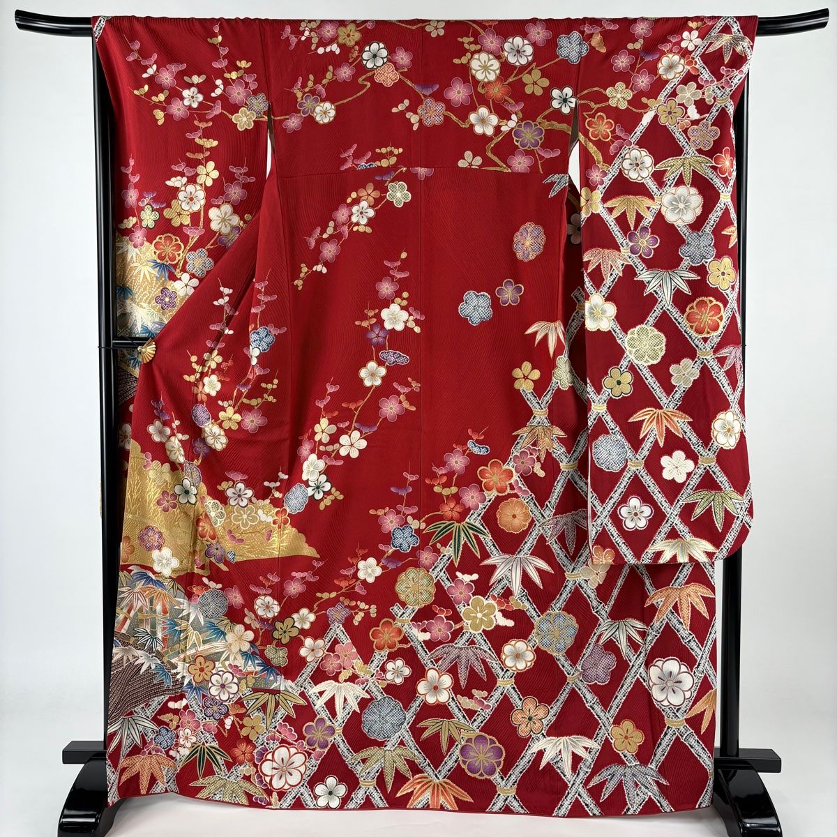 美品！岩田専太郎＊片身変わり＊金彩＆金駒刺繡＊高級＊振袖＊１６５ｃｍ＊裄６６ Yahoo!オークション - すごい値 振袖 着物 袷 岩田専太郎 作家物
