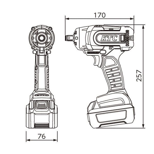 KTC 京都機械工具 12.7SQ コードレストルクリミットインパクトレンチセット JTAE473A