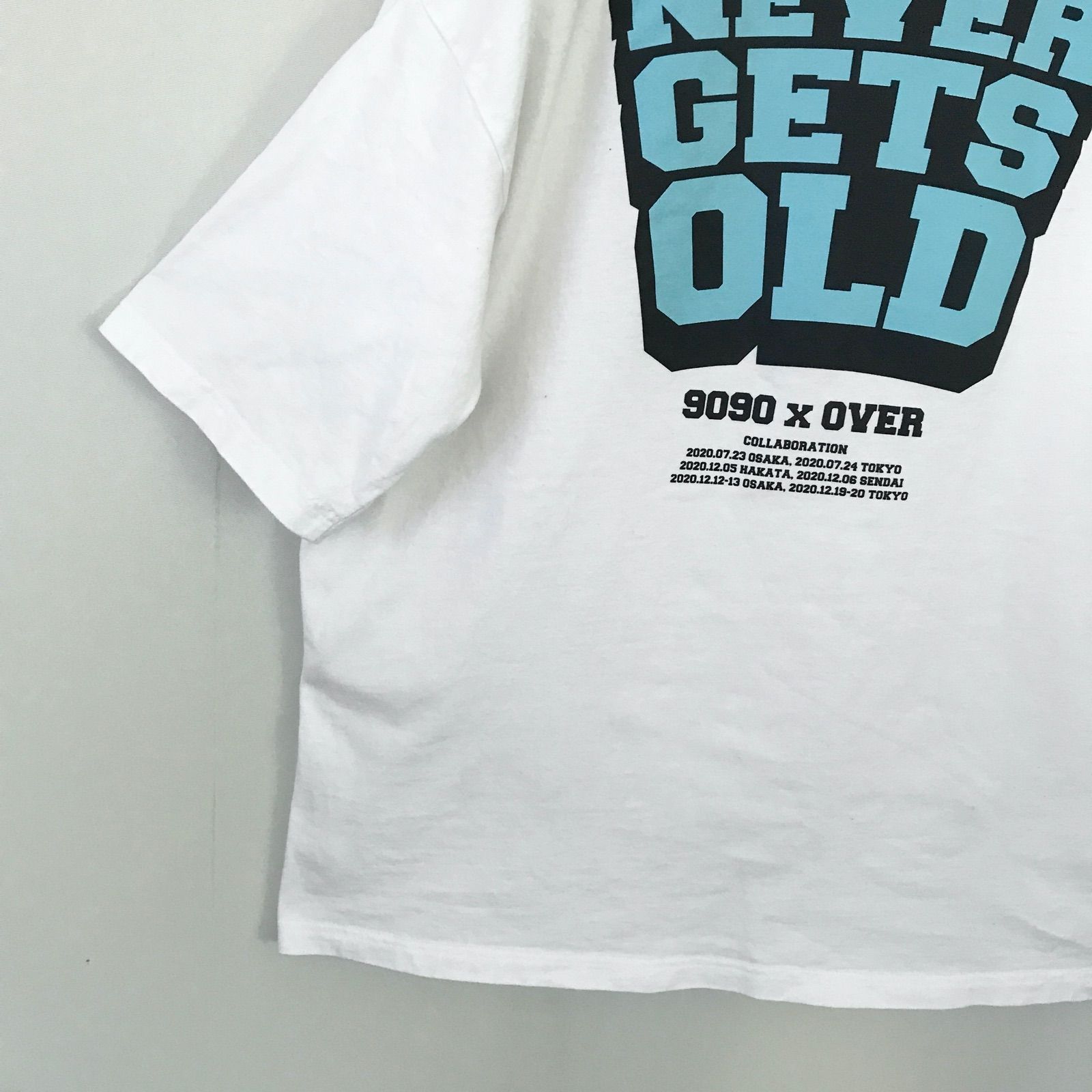 9090 x OVER☆NEVER GETS OLD TEE☆8ozヘビーウエイトTシャツ☆メンズL 