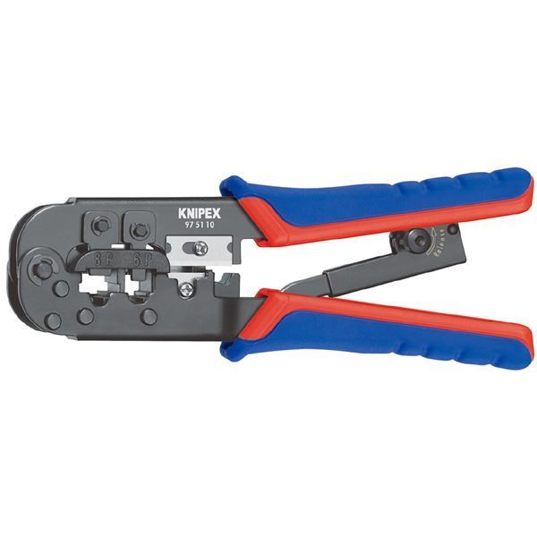 KNIPEX クニペックス ウエスタンプラグ圧着ペンチ 6 8ピン コンフォート 全長190mm パック入 9751-10SB