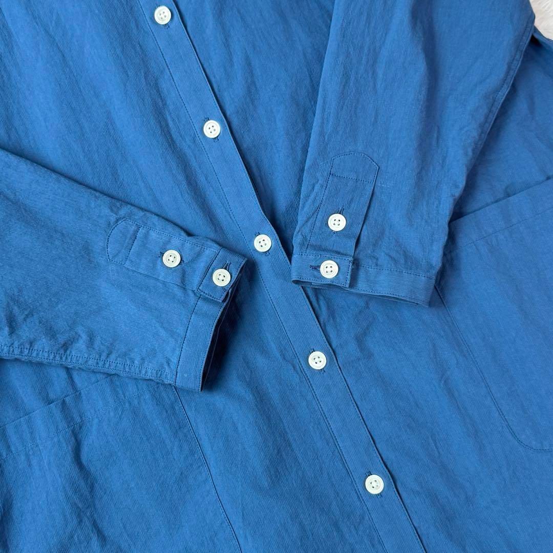 HUIS. 遠州織物 ハウス コードレーンストライプワンピース シャツ