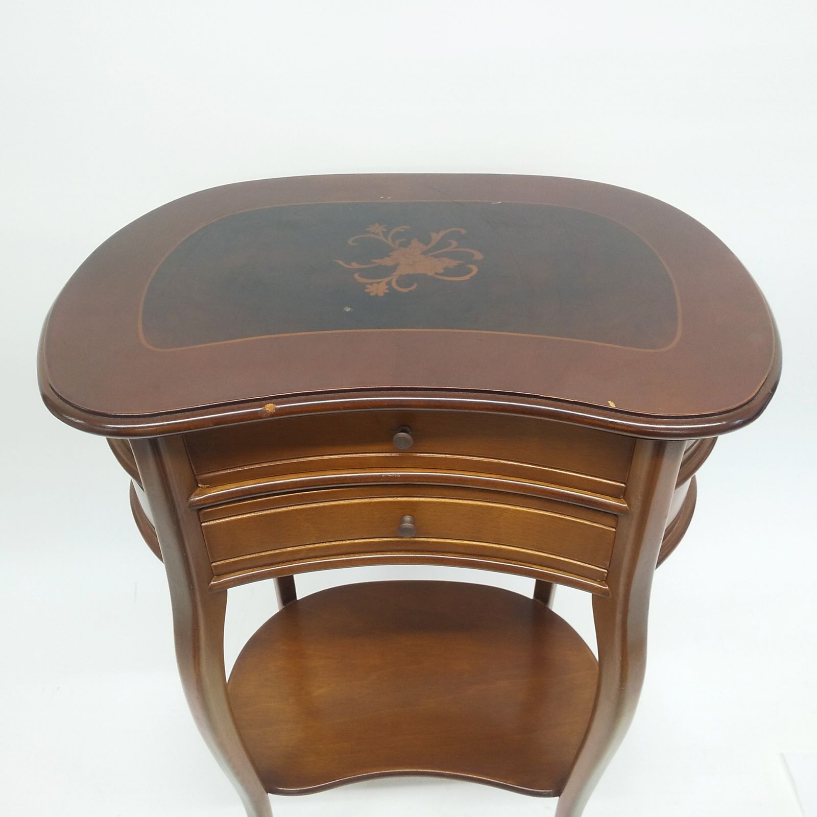 猫脚 サイドテーブル 木製 アンティーク 猫足 机 引き出し付き 高さ