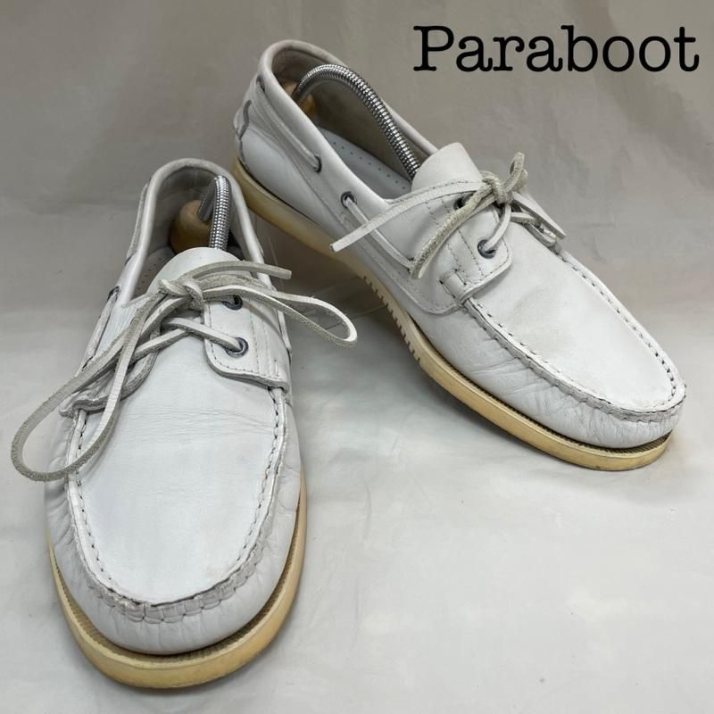 Paraboot パラブーツ ローファー 8 0709 BARTレザー デッキ シューズ モカシン ディアスキン WHT ホワイト 白