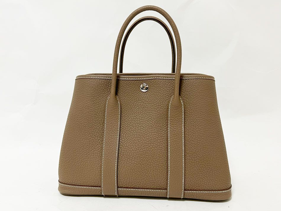 HERMES エルメス ガーデンパーティTPM トートバッグ ネゴンダ エトープ レザー B刻印 超美品