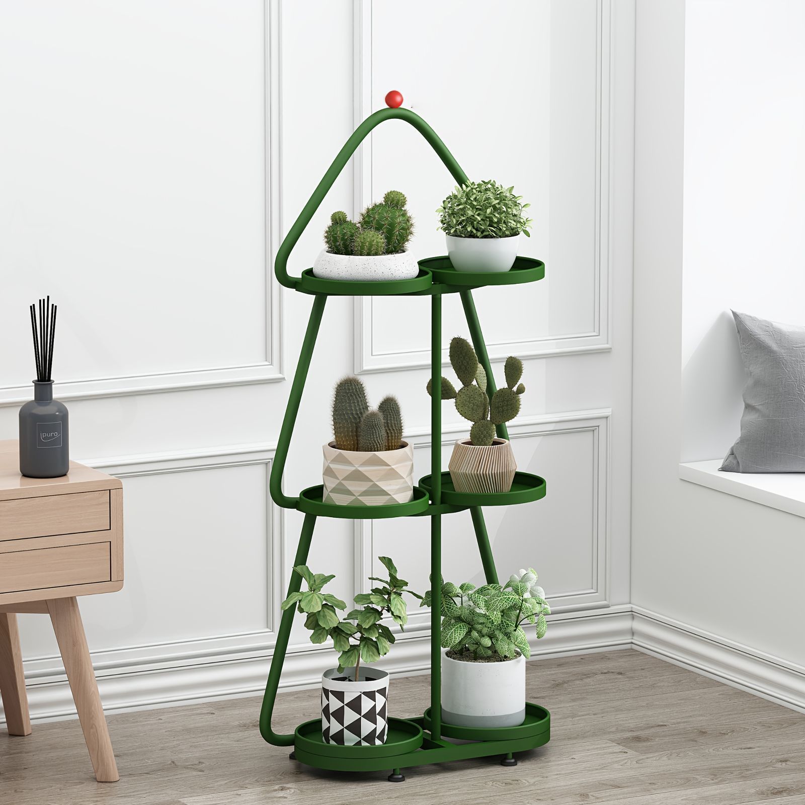 置物 プランターラック 3段 モダン 北欧 おしゃれ ノルディック アイアンフラワースタンド 屋内 屋外用 防錆メタル プラントシェルフ リビング ベッドルーム バルコニー スペース節約設計 ヨーロピアンスタイルラック 耐久性あり 多肉植物 おしゃれ グリーン